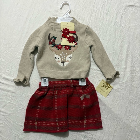 Cynthia Rowley Other - Cynthia Rowley Baby Girl 12 Month Christmas Reindeer Holiday Festive Outfit